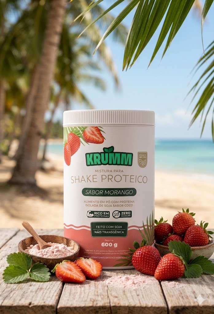 ⁠Shake proteico morango - Krumm